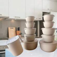 Plastic Airtight Jar Kit Boll Container 11 Pieces - 米色 - 查看 2