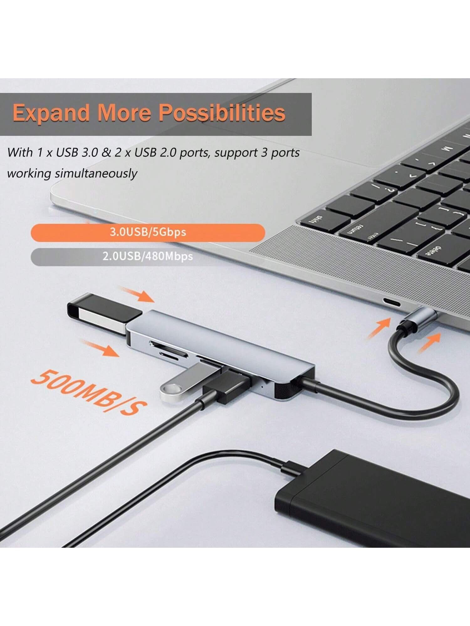 محول USB C متعدد المنافذ، محطة إرساء متعددة المناف...