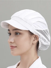 1pc/3pcs/5pcs, Women's Work Cap, Dust Cap For Food Factory Workshop, Waiter Cap For Catering Restaurant, Chef Cap, Suitable For Work Workshop, Protective Cap - A - View 8
