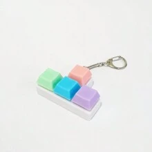 1pc Polypropylene (PP) Macaron Stress Relief Keychain, Puzzle Block Model Accessory, For Students & Office Workers - Multicolor - View 12