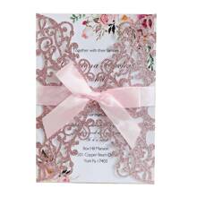 10 tấm thiệp mời lấp lánh tinh tế, thiệp chúc mừng flash được cá nhân hóa cho đồ dùng trang trí tiệc cưới sinh nhật (không có thiệp và ruy băng bên trong), - 10 cái - Xem 5