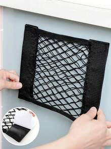 1/2 pièces Sac de rangement en polyester, Sac de rangement en maille noire minimaliste, Sac de rangement fixé au mur à l'intérieur de la porte de l'armoire de cuisine sans perçage, Sac de rangement en maille, Distributeur de désordre ménager pour la maison, la cuisine, la salle de bain Rangement et organisation - Noir - Voir 9