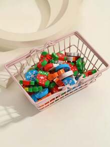 15 sztuk gumek do ścierania w kształcie sześcianu z motywem świątecznym - wzory z kreskówek: Święty Mikołaj, Bałwan, Choinka, Renifer - gumka do ścierania z gumy syntetycznej, odpowiednia do artykułów szkolnych i nagród dla uczniów