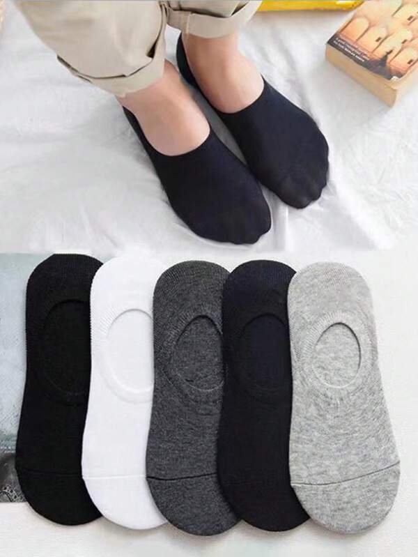 5pairs Unisex Casual Lightweight Business Casual Ankle Socks, No Show Socks, Spring & Summer