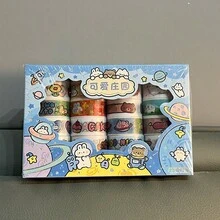 20 卷可爱卡通人物和纸胶带套装，有趣的 DIY 贴纸材料礼品套装 - 卡通膠帶貼紙 - 查看 6