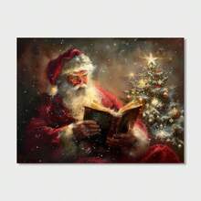 1 件圣诞老人和驯鹿帆布艺术印刷品 - 无框壁挂装饰，适用于家庭办公室、客厅、卧室 - 防水装饰艺术，经典、现代水墨画风格 - 多用途室内/室外圣诞墙壁艺术，适用于咖啡馆、酒吧、宿舍圣诞装饰圣诞节装饰圣诞树礼物装饰感恩节婚礼秋季装饰生日装饰礼品派对用品室内节日装饰万圣节装饰墙壁装饰万圣节装饰品 - 彩色 - 查看 8