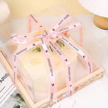 5 码 1 英寸宽缎带，适用于礼品包装、婚礼装饰、生日蛋糕、圣诞节 - 彩色 - 查看 3