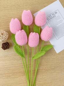 1/5/15 件鲜艳钩针郁金香花束 - 带手工编织细节的人造花，适用于 DIY 礼物、母亲节、教师节、生日、毕业典礼、情人节庆祝活动 - 彩色 - 查看 24