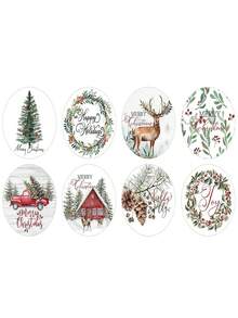 500pcs/Roll Christmas Stickers, Gift Wrapping Labels, Stationery Stickers - Multicolor - View 3