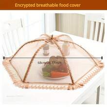 Food Cover Foldable Household Cover Meal Table Cover Leftovers Food Food Cover Table Cover Dish Cover Cover Umbrella Cover Dust - 金色方形款 - 查看 4