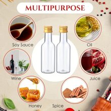 30/20/10/5pcs Mini Liquor Bottles,1.8oz/50ml Airtight Mini Alcohol Bottles Small Plastic Bottle With Caps, Mini Wine Bottles With Funnels, Tags, And Ropes, Juice Shot Bottles For Wedding Party