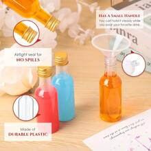 30/20/10/5pcs Mini Liquor Bottles,1.8oz/50ml Airtight Mini Alcohol Bottles Small Plastic Bottle With Caps, Mini Wine Bottles With Funnels, Tags, And Ropes, Juice Shot Bottles For Wedding Party