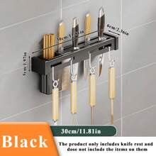 Stainless Steel Knife Holder, Multipurpose Kitchen Rack, Wall-Mounted Chopstick Holder And Knife Storage Kitchen Items Kitchen Accessories Kitchen Tools - Multicolor - View 15