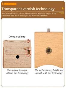 1pc  Beechwood Rotating Embroidery Hoop Stand, Portable Desktop Cross Stitch Frame With Moon-Shaped Base, Easy Assembly, Suitable For Various Embroidery Angles - Khaki - View 9