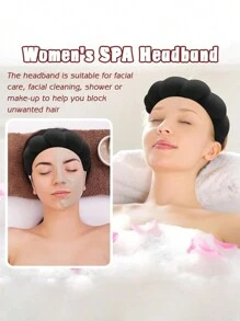 1/2/3/4PCS Optional,Solid Shower Headband , Shower Wristband,Solid Shower Headband And Shower Wristband Set - Black - View 6