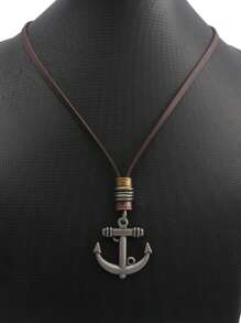 1 buc colier cu pandantiv metalic vintage cu mărgele, lanț lung cu frânghie de ceară neagră, colier metalic minimalist gotic la modă, stil hiphop, colier pentru cupluri