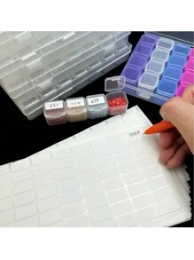 1 Set 28-Grids Diamond Painting Storage Box - Organized Container With Funnel, Stickers, Pen And Embroidery Accessories, For Diamond Painting