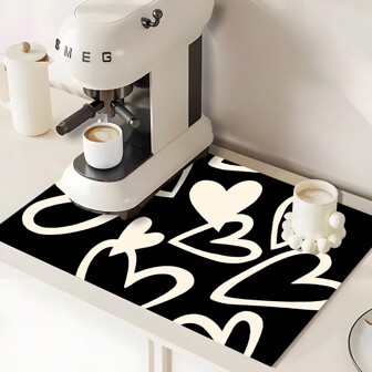 1 pezzo Tappetino per lavastoviglie a forma di cuore con sottopentola incorporato - perfetto per piani di lavoro in cucina, forni a microonde, frigoriferi e lavanderie - protegge gli elettrodomestici, resistente e antimacchia, ideale per la decorazione della casa
