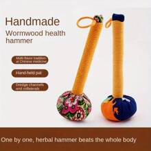 DIY 艾草生活锤，中药制成的健康按摩锤，手动锤式按摩器，全身按摩锤，背痛按摩锤，缓解疲劳，适用于颈部、背部、肩部、腰部、腿部、关节 - 草药填充，轻松敲击放松工具，学校，返校，旅行，旅行必需品，家庭必需品，水疗，按摩工具，按摩，按摩器，水疗
