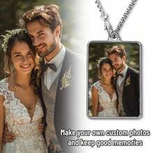 1 件定制个性化照片项链，适合男女节日礼物吊坠装饰 - 圆形、心形和椭圆形吊坠选项，适合家人、宠物、母亲 - 彩色 - 查看 3