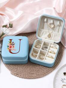 1 件珠宝收纳盒便携式旅行和商务旅行使用，适用于戒指、耳环、项链、小珠宝盒