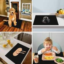 1pc, Rubber Drying Mat With Retro Coffee Printing Pattern, Tableware For Coffee Shop And Restaurant, Kitchen Carpet Tableware, Durable Diatom Mud Table Mat, Pet Mat. - Multicolor - View 7