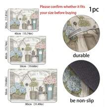 1pc, Rubber Drying Mat With Retro Coffee Printing Pattern, Tableware For Coffee Shop And Restaurant, Kitchen Carpet Tableware, Durable Diatom Mud Table Mat, Pet Mat. - Multicolor - View 2