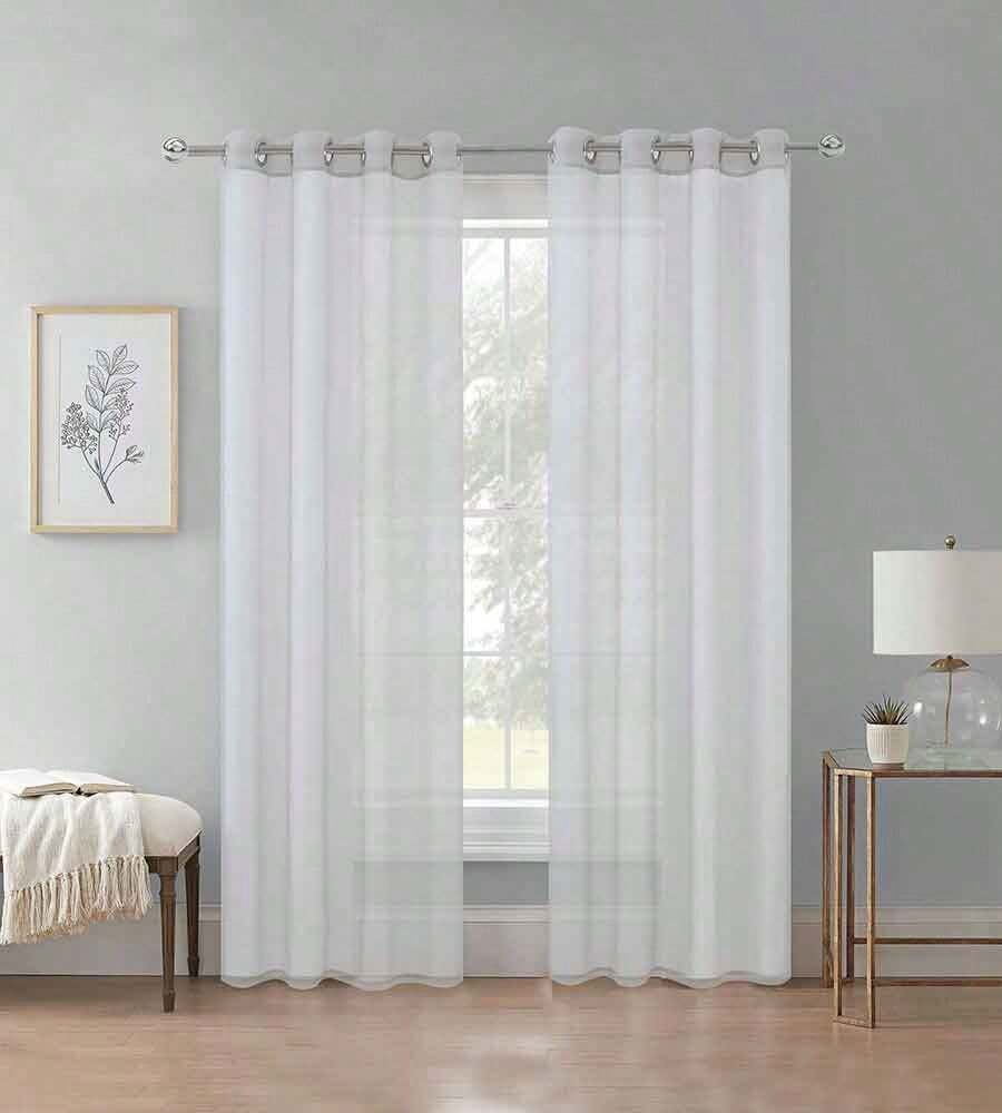 CORTINA VELO TRANSPARENTE - AZUL GRIS - Ver 1