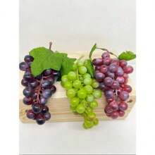 KIT 2 Uvas Verde Roxa Artificial Decoração Mesas Fruta Falsas 13CM