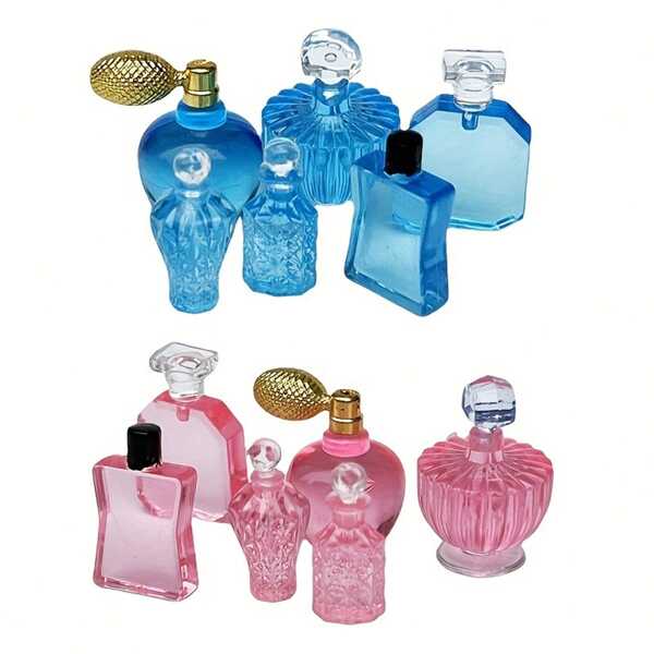 6pcs 1:12 Scale Miniature Accessories Set, Dollhouse Perfume Bottles, Dollhouse Decor, Dollhouse DIY And Toy House Toys, Christmas Decorations