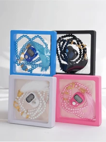 1 Set Of High-End Packaging Ring Counter, Counter Ring+Prayer Bead Bracelet, Used For Muslim Prayer, Gift Giving At Gatherings, Step Counting During Exercise, Etc
