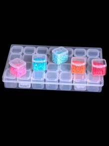 1 ou 2 peças DIY Diamond Painting Diamond Storage Box, 28 grades e 56 grades Especificação - Claro - Ver 7