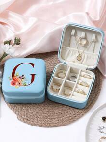 1 件珠宝收纳盒便携式旅行和商务旅行使用，适用于戒指、耳环、项链、小珠宝盒
