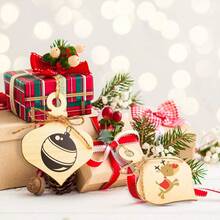 Đồ thủ công bằng gỗ trang trí treo tường Giáng sinh, Đồ trang trí Giáng sinh chưa hoàn thiện tự làm, Những lát gỗ trống có dây thừng cho đồ thủ công tiệc tại nhà, Đồ trang trí bằng gỗ có thể sơn - Nhiều màu - Xem 4