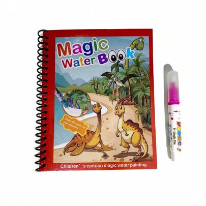 1 set de libro acuarela para pintar para los niños, conjunto mágico de pintura y coloración, juguetes educativos de coloración de acuarela repetida (los colores del bolígrafo y los bordes del libro de dibujo son aleatorios)
