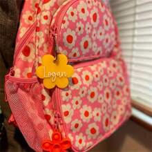 1 件可定制亚克力字母和花朵个性化名称双层亚克力钥匙扣、背包标签、行李标签、万圣节感恩节圣诞节礼物 - golden - 查看 3