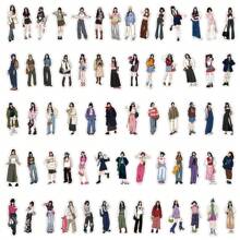 65 件摩卡女孩贴纸乙烯基美学贴纸适用于剪贴簿、日记、笔记本电脑、保险杠、滑板、水瓶、电脑、手机、卡通、安全帽、汽车贴纸和贴花 - 彩色 - 查看 4