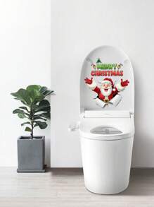 1 pièce Autocollants de toilette, autocollants de bonhomme de neige amusant, autocollants de sapin de Noël pour le couvercle et le réservoir des toilettes pour la décoration de la salle de bain, autocollants de décoration - idéal pour la chambre, le salon, les murs, la cuisine, la chambre à coucher et plus encore, autocollants muraux, autocollants, décalcomanies murales, décalcomanies en vinyle pour la décoration de la maison, articles de décoration de printemps pour rafraîchir votre maison, autocollants de décoration Rama Noël Décoration de Noël Décorations de Noël Décoration de Noël - Rouge et Blanc - Voir 5