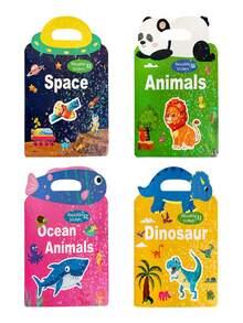 可重複使用的貼紙書，兒童安靜的果凍書，繁忙的學習活動書，旅行玩具防水貼紙，啟蒙認知書籍，生日禮物，返校禮物。 - 彩色 - 查看 6