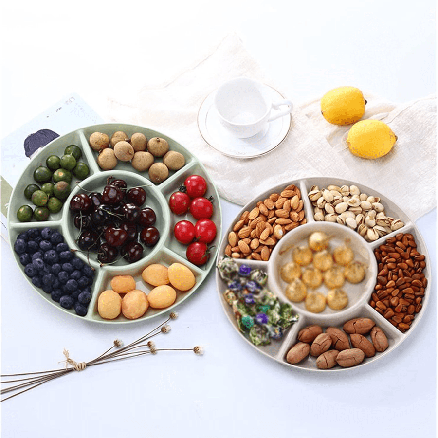 1/2/3Pcs Compartment Food Storage Tray Dried Fruit Snack Plate Appetizer Serving Platter For Party Candy Pastry Nuts Dish Appetizer Platter Divided Snack Serving Tray Snack Serving Plate Candy And Nut Serving Platter For Cakes Nuts Cookies Party - Multicolor - View 3