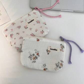 1个碎花结设计化妆包，便携式化妆品收纳袋，房间装饰，包包，化妆包，收纳袋，储物袋，化妆包，洗漱包，桌面收纳袋，化妆包，化妆袋，化妆包，化妆袋，包，化妆袋，化妆包，小化妆包，化妆袋，化妆包，大容量化妆包，大号化妆包，圣诞礼物，收纳袋，旅行，收纳袋，手拿包/小手提包，化妆品收纳袋，收纳袋，刷子收纳袋，迷你收纳袋，大容量收纳袋，女士礼物，圣诞礼物，女士礼物创意