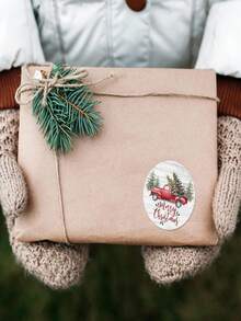 500pcs/Roll Christmas Stickers, Gift Wrapping Labels, Stationery Stickers - Multicolor - View 6