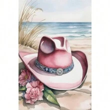 3 Pieces Of Coastal Western Cowgirl Canvas Wall Art, Pink Flower Boots Hat, Horse Aesthetic Painting Picture, Wall Decoration, Southern Girl Fashion College Style Poster Printing Artwork, Girl Room Bedroom Dormitory, Frameless