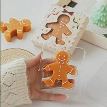 姜饼人造型香氛蜡烛，65克手工制作，美观香氛大豆蜡圣诞装饰蜡烛，可用作桌面拍照道具，是圣诞夜派对装饰和礼物的完美之选，也是圣诞装饰品和圣诞礼物的理想选择。 - 咖啡棕 - 查看 5