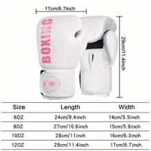 GINGPAI 1pair White & Pink Adult Boxing Gloves For Youth, Professional Combat Training, Muay Thai, Sanda, Durable Gear For Fighting Bags