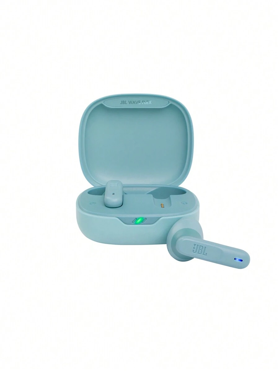 JBL Auriculares inalámbricos Bluetooth WAVE FLEX True Wireless tipo semieléctrico con reducción de ruido, aptos para deportes y a prueba de sudor, compatibles con Apple, Android y  con micrófono, color verde menta.