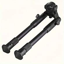 1pc Outdoor Hunting Accessory 6-Inch Round Head Metal Tactical Adjustable Telescopic Support Tripod Leg, Diameter 1.3cm/0.51in-1.9cm/0.74in