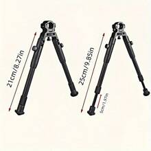 1pc Outdoor Hunting Accessory 6-Inch Round Head Metal Tactical Adjustable Telescopic Support Tripod Leg, Diameter 1.3cm/0.51in-1.9cm/0.74in