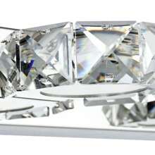 LED Modern Bathroom Vanity Lights Over Mirror Bathroom Vanity Lights Fixtures 4 Lights Crystal Stainless Steel Bath Wall Lighting Mirror Light(4 Square Lights Cold White) - 均碼 - 查看 5