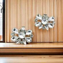 1pc Versatile Crystal Shoe Clip, Detachable Metal Rhinestone Shoe Decoration Accessory, Suitable For Wedding Shoes & High Heels - Silver - View 10